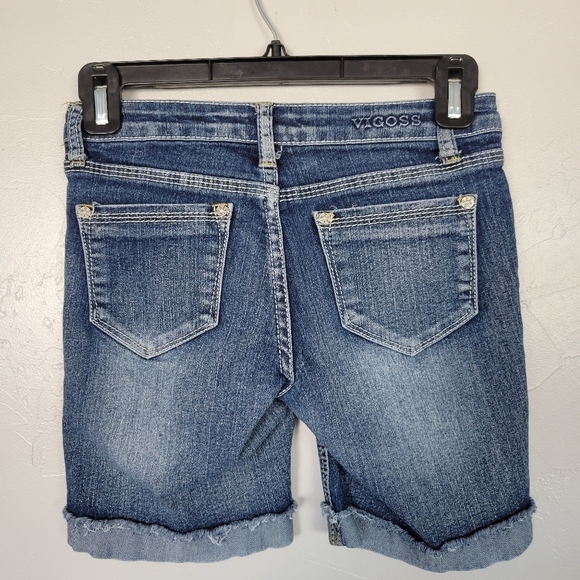 Vigoss The Jagger Bermuda Shorts Girl Sz 10 Medium Wash Patchwork Grey Floral - Picture 5 of 7